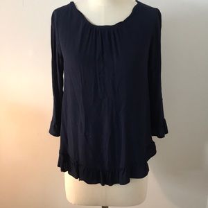 Navy quarter sleeve blouse